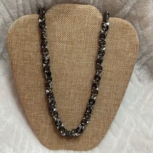 AEA Silver Tone Multi Disk Statement Necklace